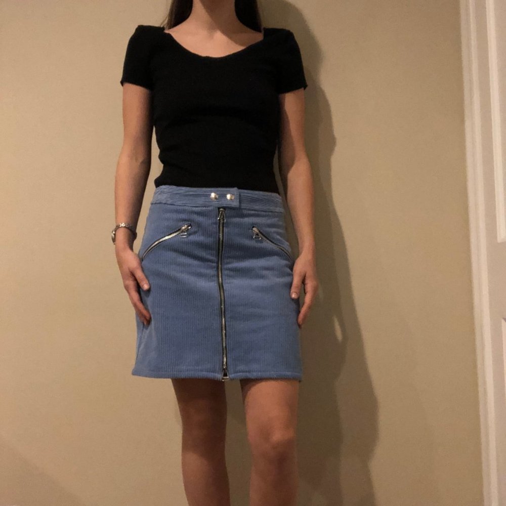 Corduroy Blue Skirt - Picture 3 of 4